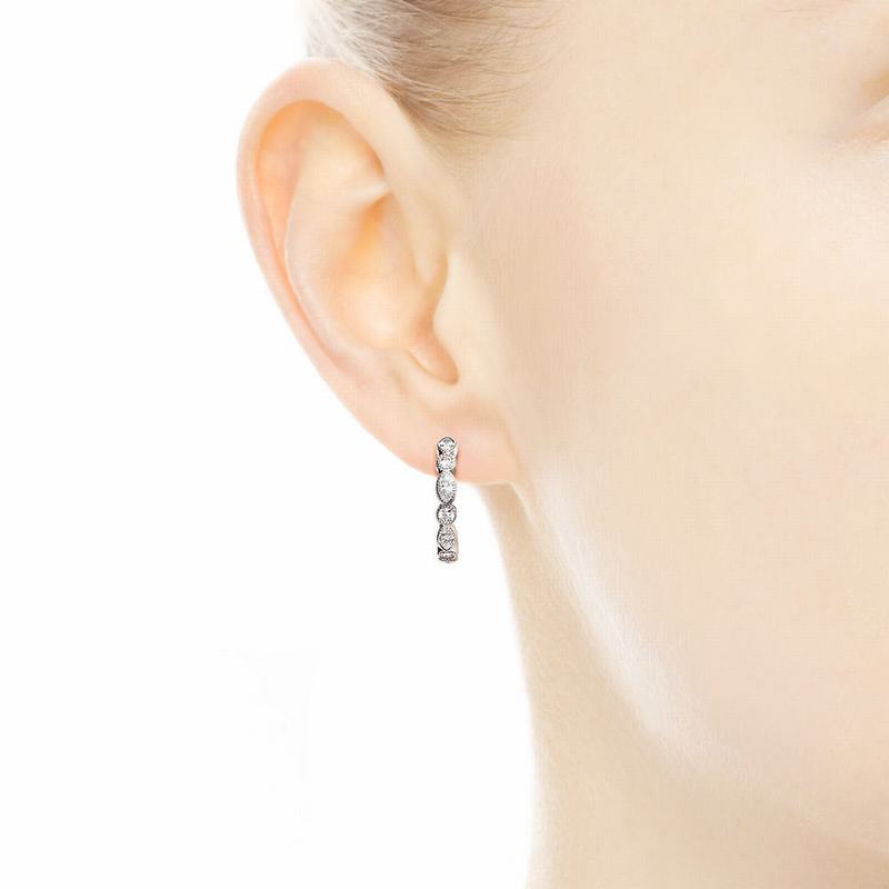 Pandora Australia Alluring Brilliant Marquise Hoop Earrings - Sterling Silver | MPYBRQ620